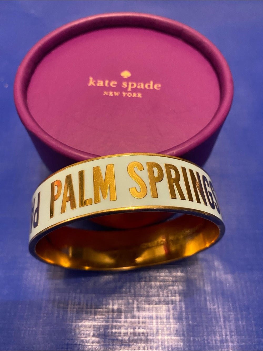 Kate spade collector vintage light teal and Gold 'Palm Springs' Enamel Bangle